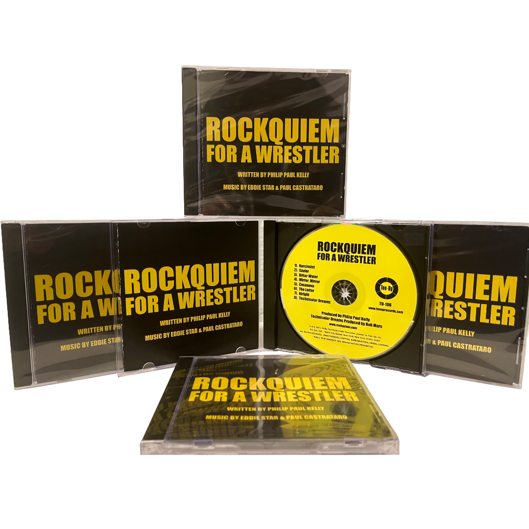 Rockquiem For A Wrestler cast recording CD disc and front of CD